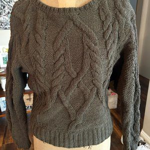 Anthropologie Chunky Knit Olive Sweater